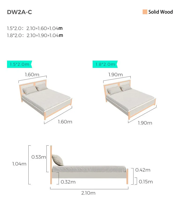 Minimalist Cream Bedset with Matress and Headboard