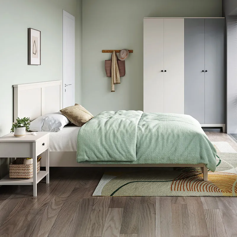 Minimalist Cream Bedset with Matress and Headboard