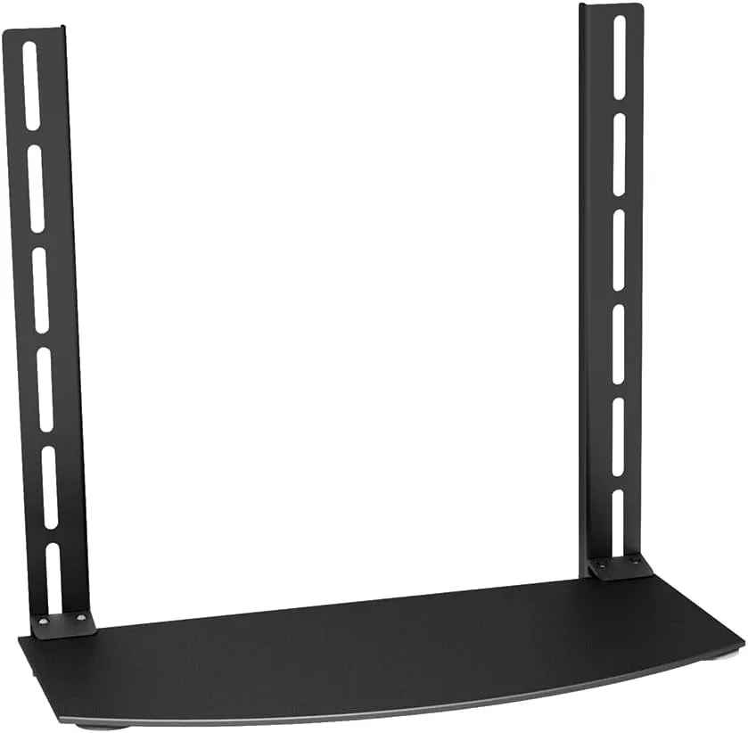 Monoprice TV Mounted Glass Shelf, Allows above or below TV Mounting of Blu-Ray Player, Cable Box, Game Console, Streaming Device, Soundbar, or Center Speaker (Max 22 Lbs, VESA 400X300) Black