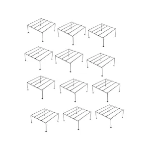 NAYRA® 's Metal Planter Stands Black Color Modern and Durable Square Shape Planter Stand /Planter Holder for Indoor and Outdoor (Set of 12 Stands)
