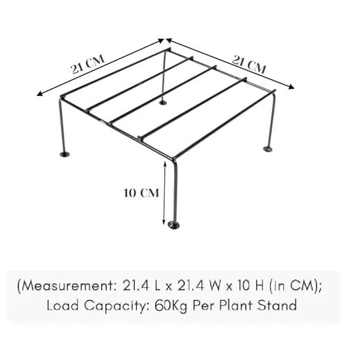 NAYRA® 's Metal Planter Stands Black Color Modern and Durable Square Shape Planter Stand /Planter Holder for Indoor and Outdoor (Set of 12 Stands)