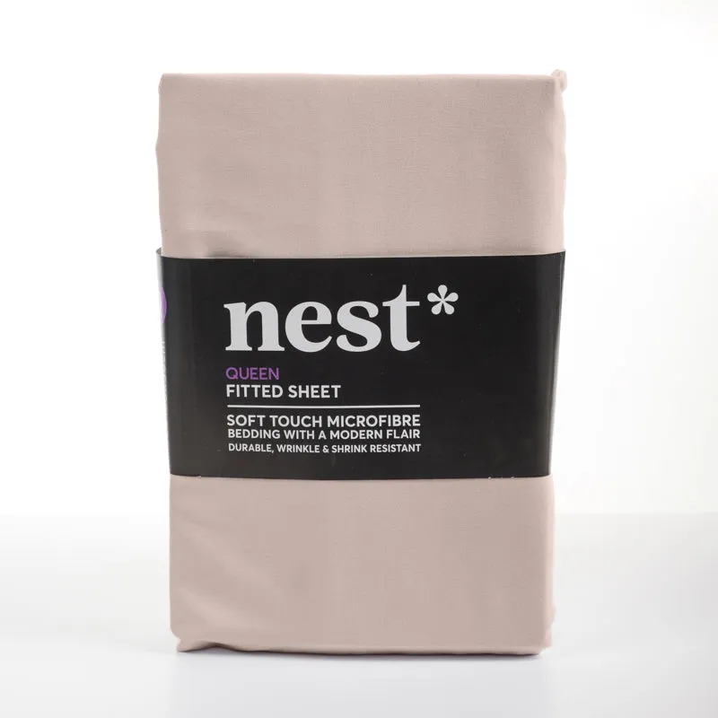 Nest Soft Touch Essentials Fitted Sheet - Stone