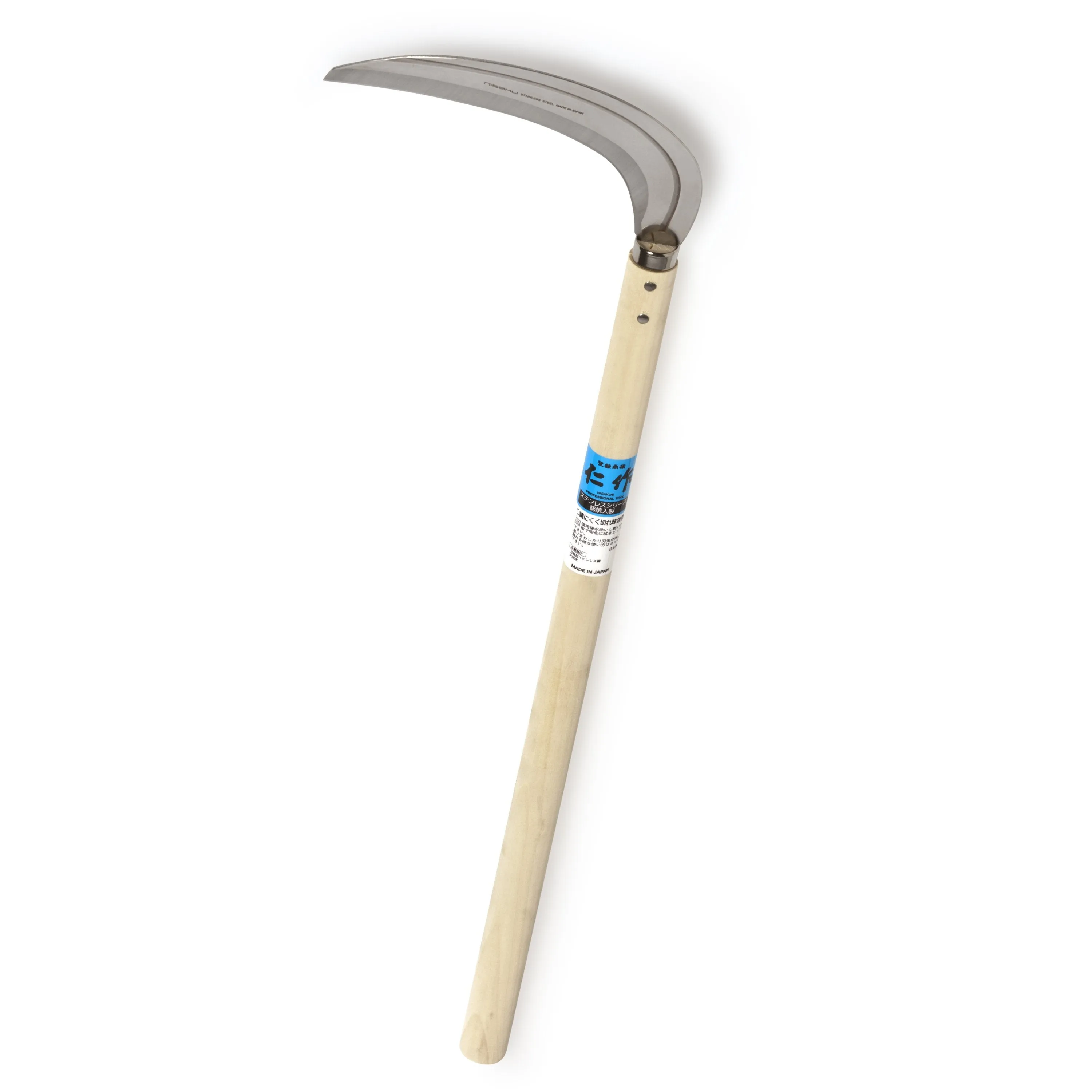 Nisaku KARIBARAIGAMA Japanese Stainless Steel Mowing Sickle, 7.5-Inch Blade