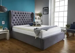 Ollie Grey Fabric Bed - 4ft Small Double