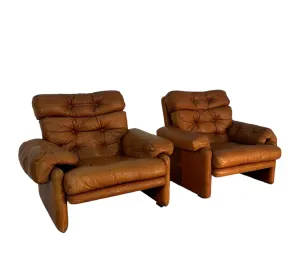 Pair of 2 Afra & Tobia Scarpa Coronado Chairs for C&B Italia 1960s