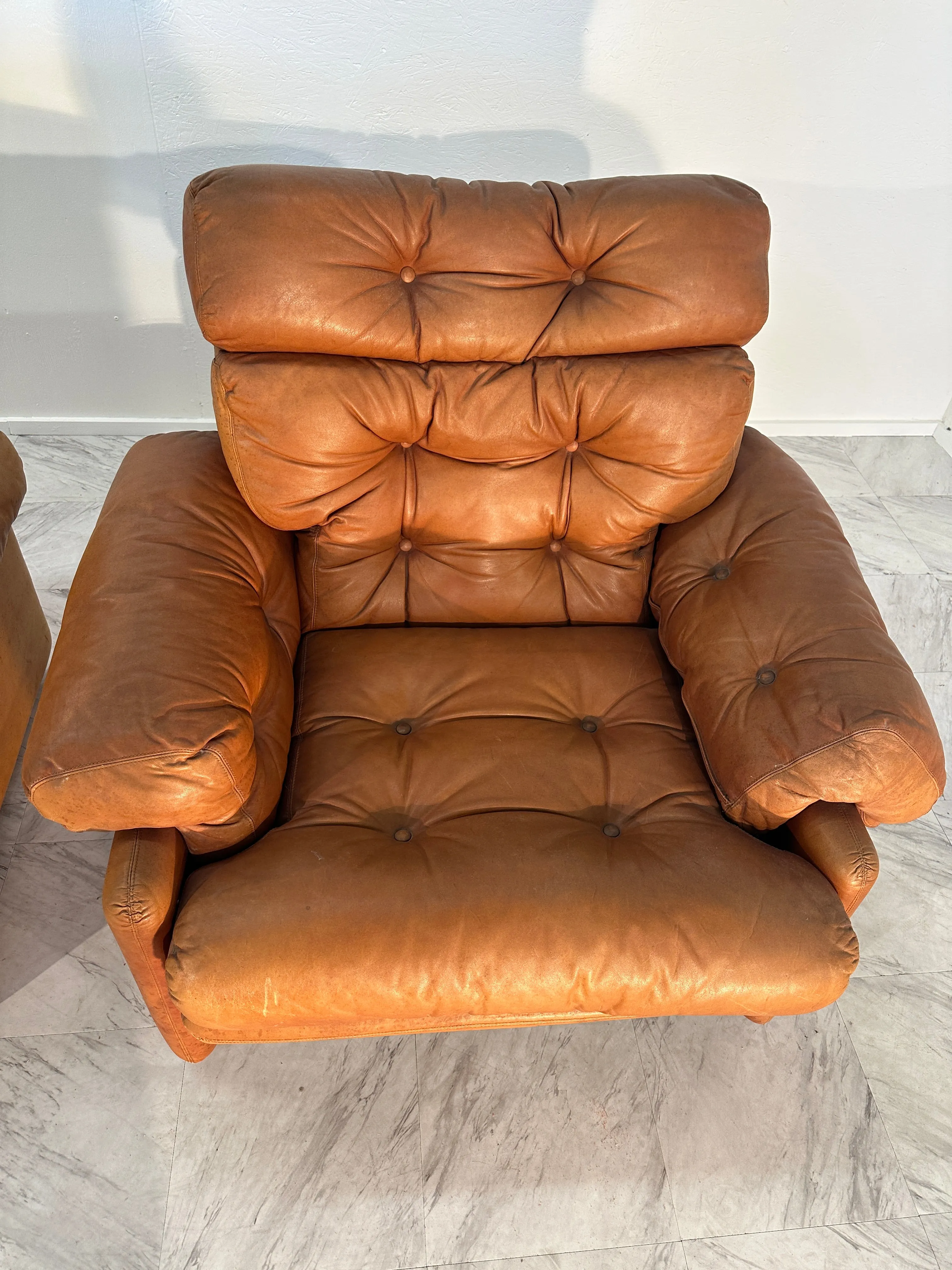Pair of 2 Afra & Tobia Scarpa Coronado Chairs for C&B Italia 1960s