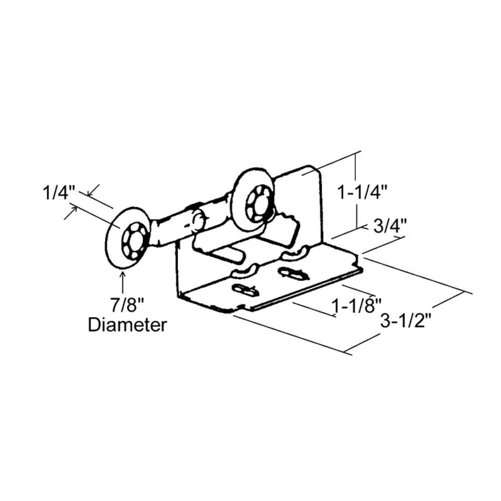 Pocket Door 7/8" Round Edge Nylon Roller