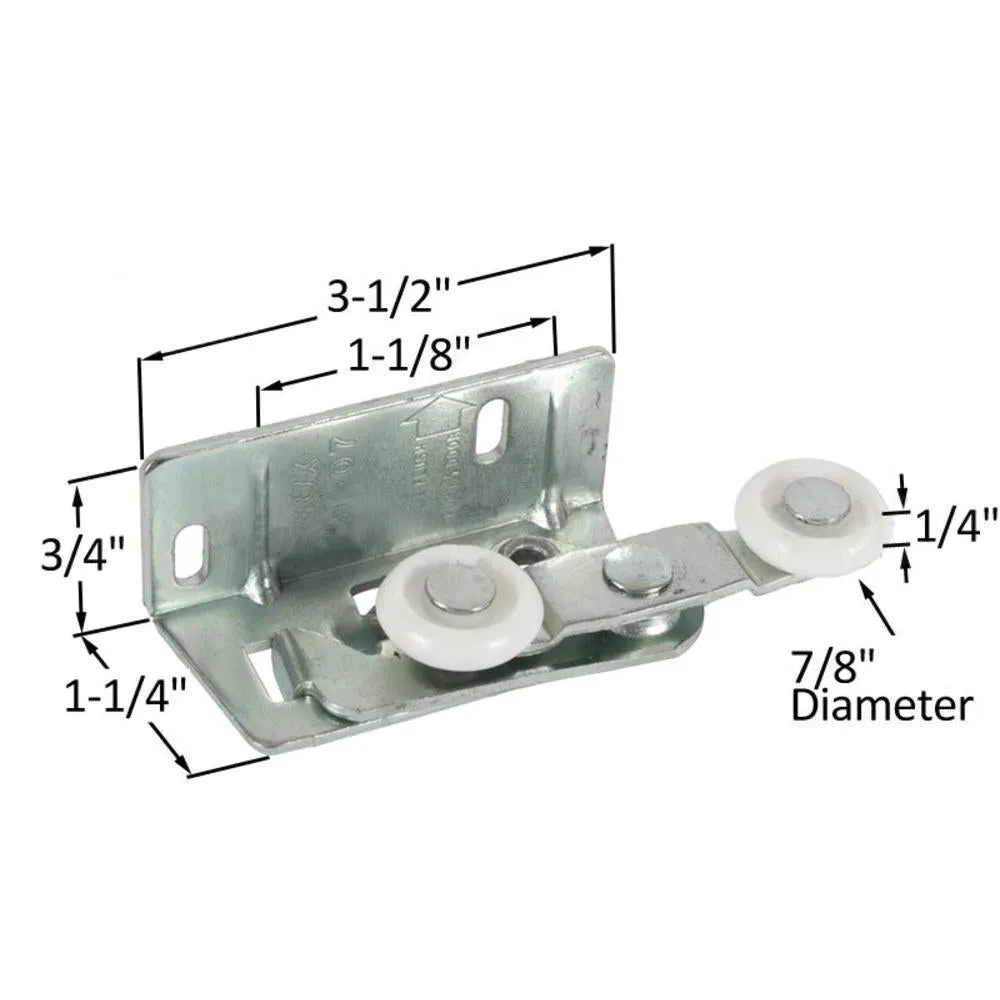 Pocket Door 7/8" Round Edge Nylon Roller