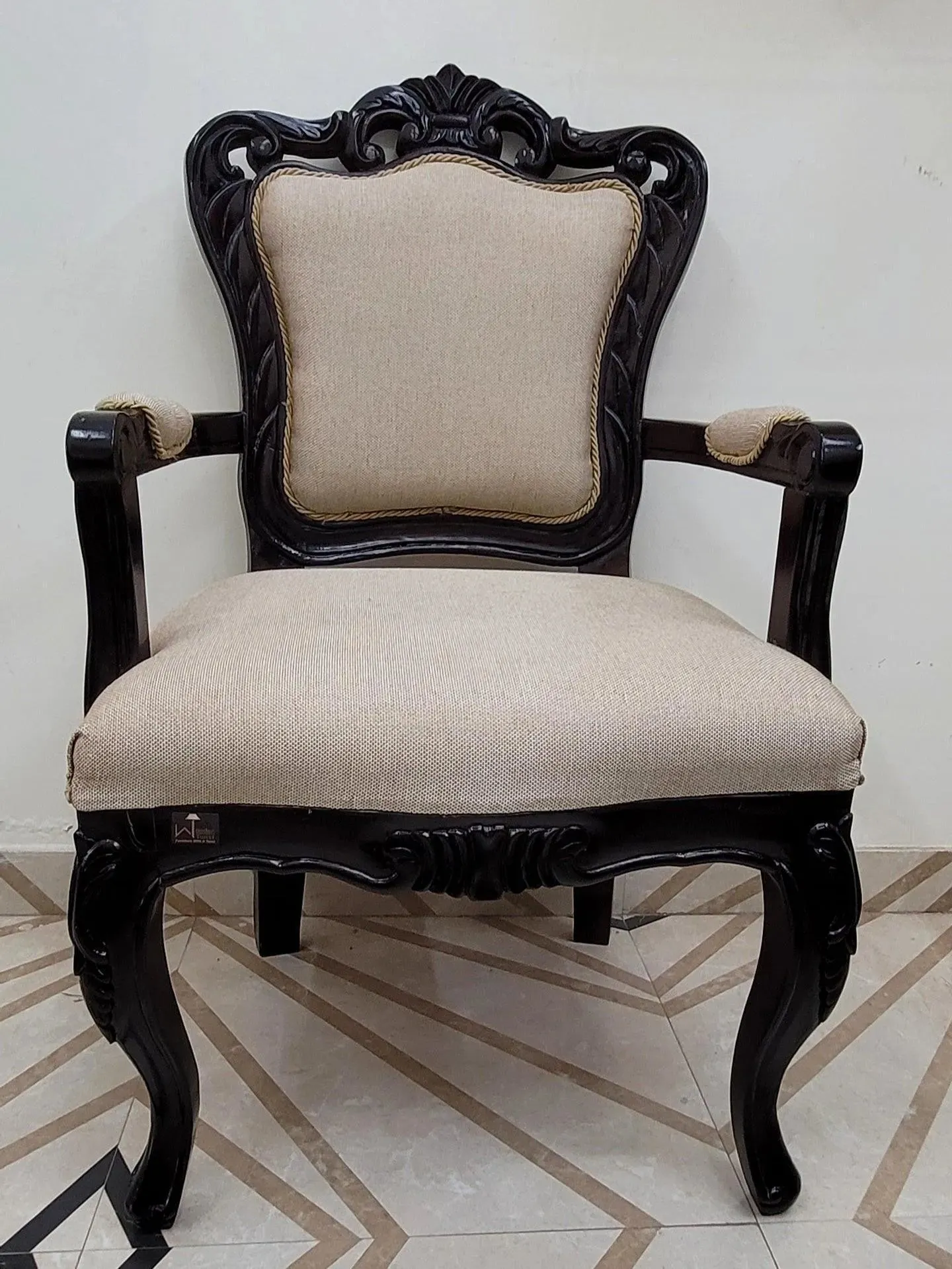 Premium Arm Chair Teak Wood (Walnut)