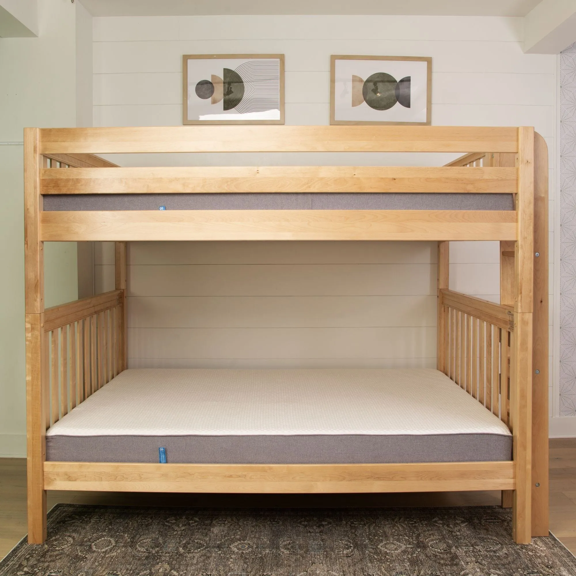 Queen High Bunk Bed with Straight Ladder on End