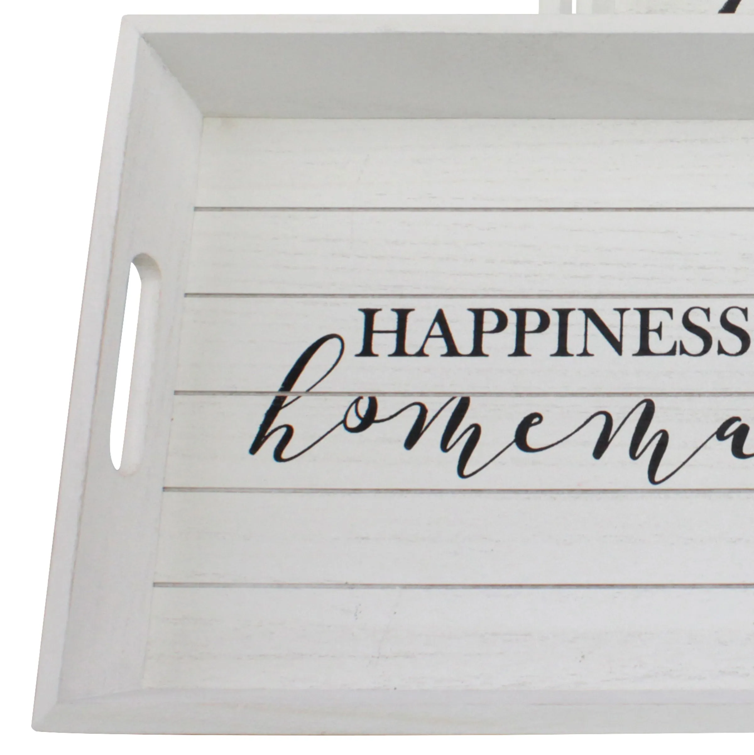"Happiness is Homemade" White Wood Serving Trays (Set of 2) (WS)