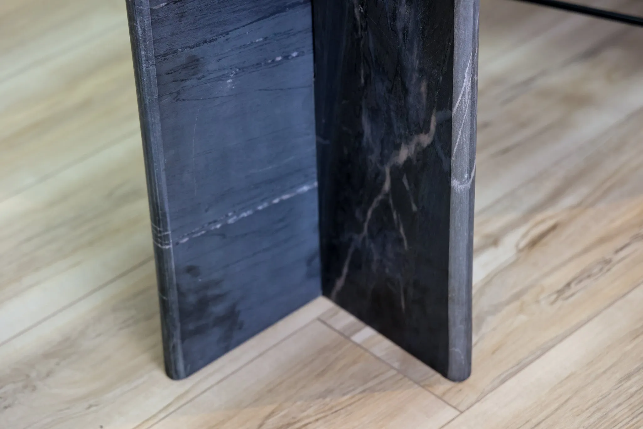 Raven Black Marble Accent Table