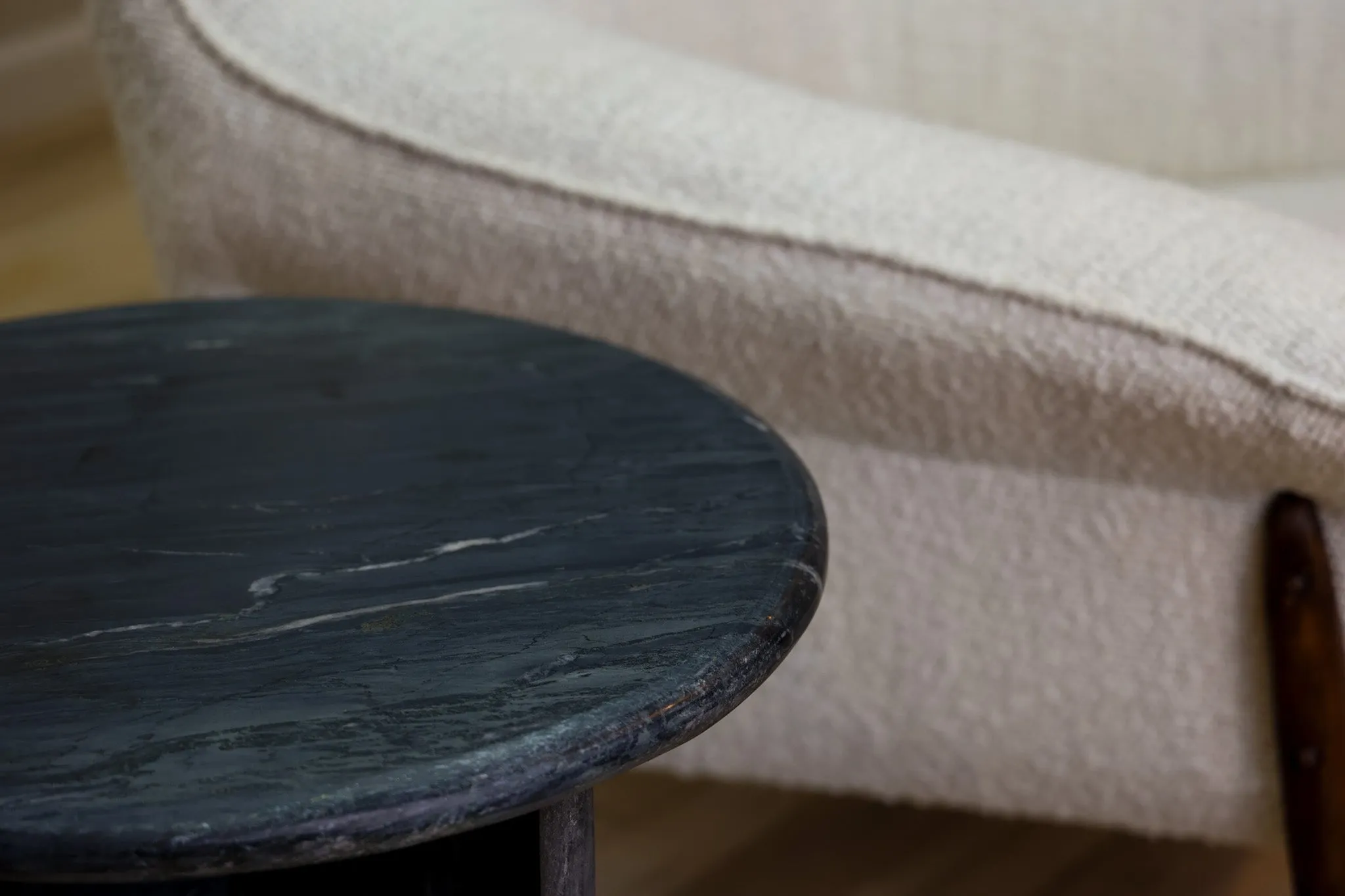 Raven Black Marble Accent Table