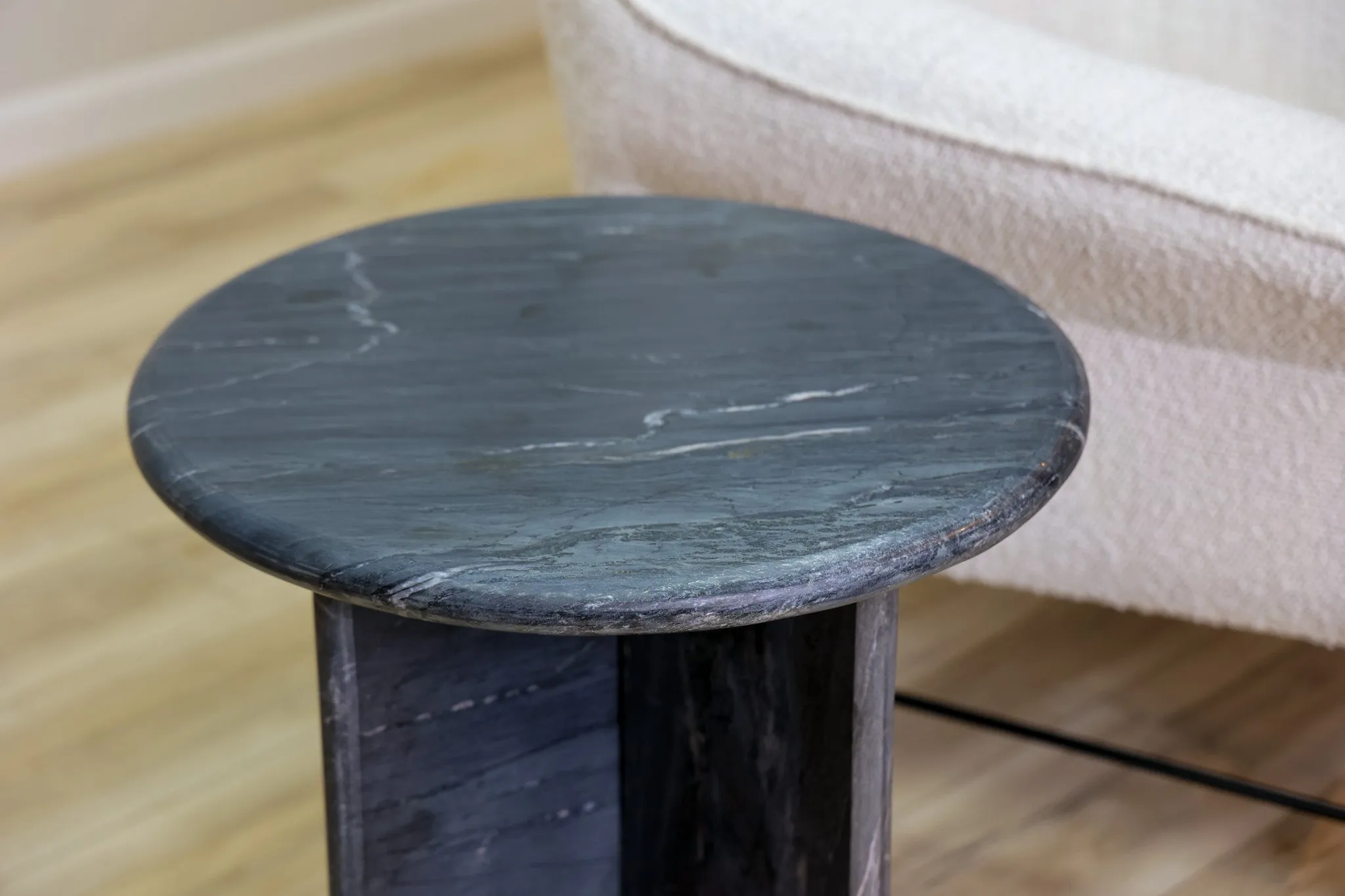 Raven Black Marble Accent Table