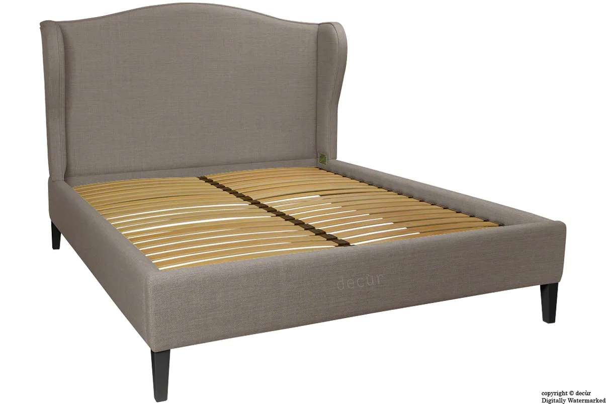 Regency Linen Winged Bed - Slate