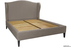 Regency Linen Winged Bed - Slate