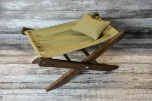 Rustic Deck Chair AND Matching Pillow - Khaki Canvas - Interchangeable