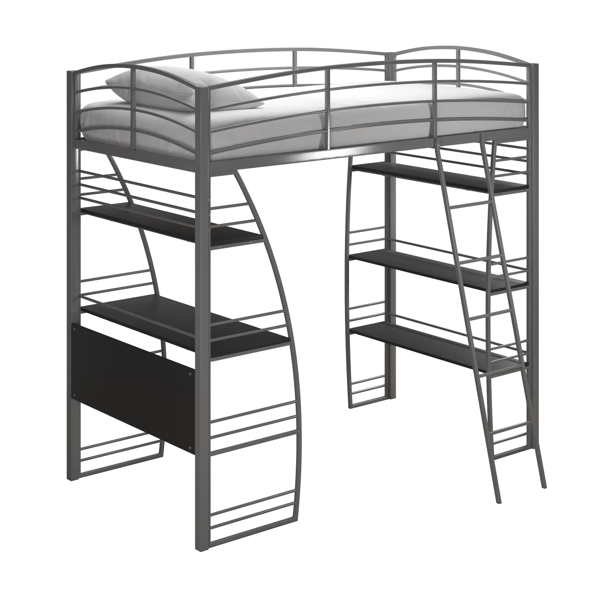 Sage Studio Metal Loft Bed with Desk