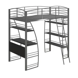 Sage Studio Metal Loft Bed with Desk