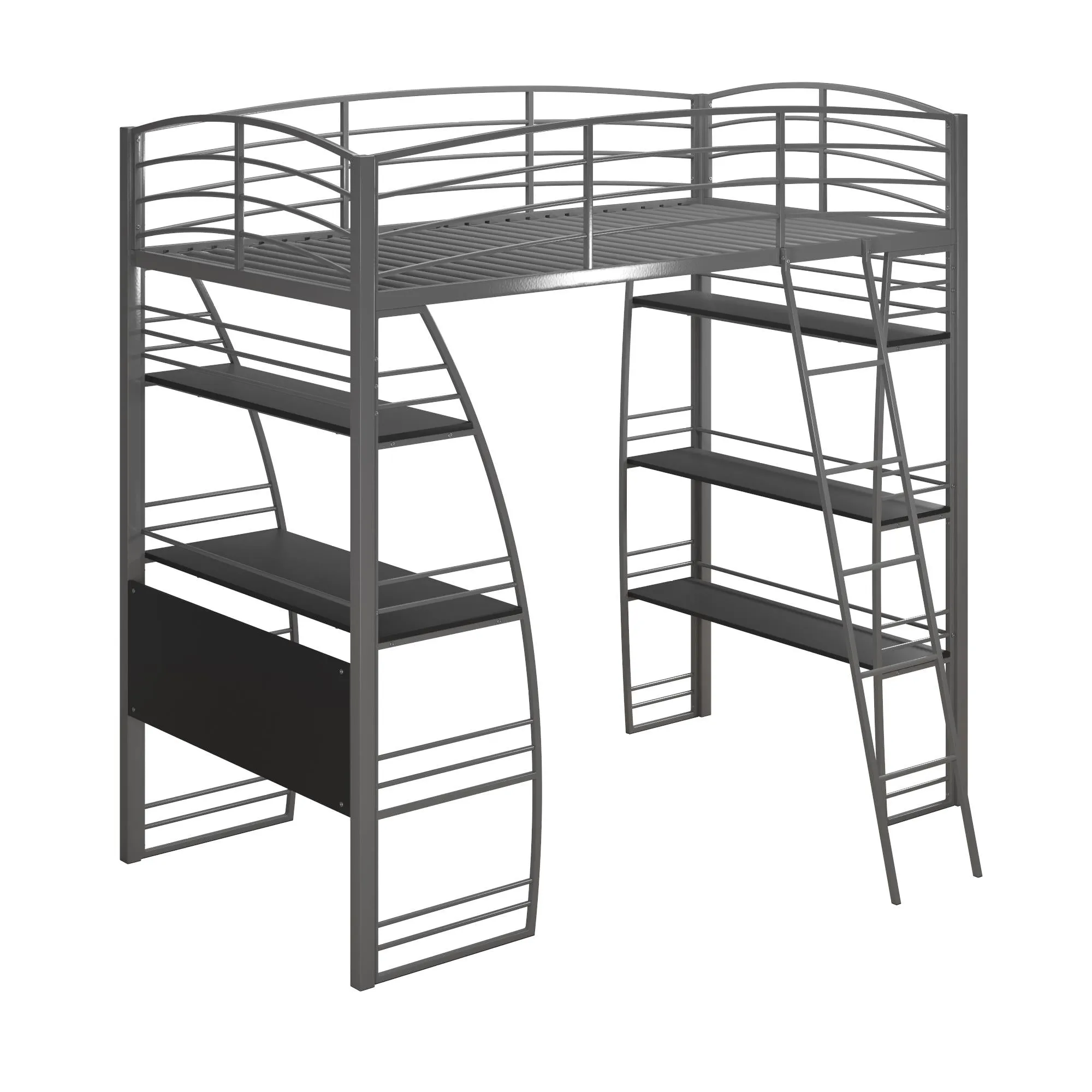 Sage Studio Metal Loft Bed with Desk