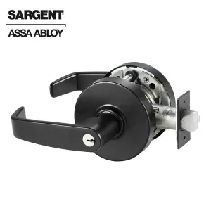 Sargent - 10G04 - Mechanical Cylindrical Lock - L Rose / L Lever - Storeroom -  LA Keyway - BSP - Black Suede Powder Coat - Grade 1