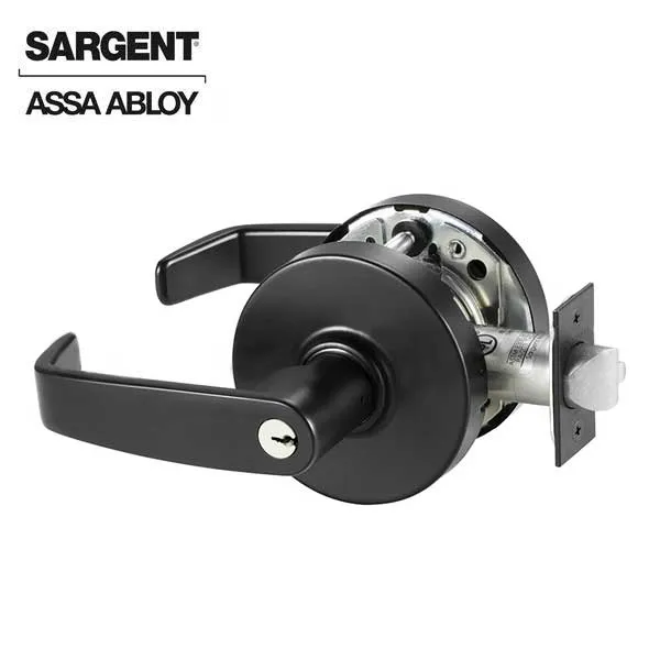 Sargent - 10G04 - Mechanical Cylindrical Lock - L Rose / L Lever - Storeroom -  LA Keyway - BSP - Black Suede Powder Coat - Grade 1