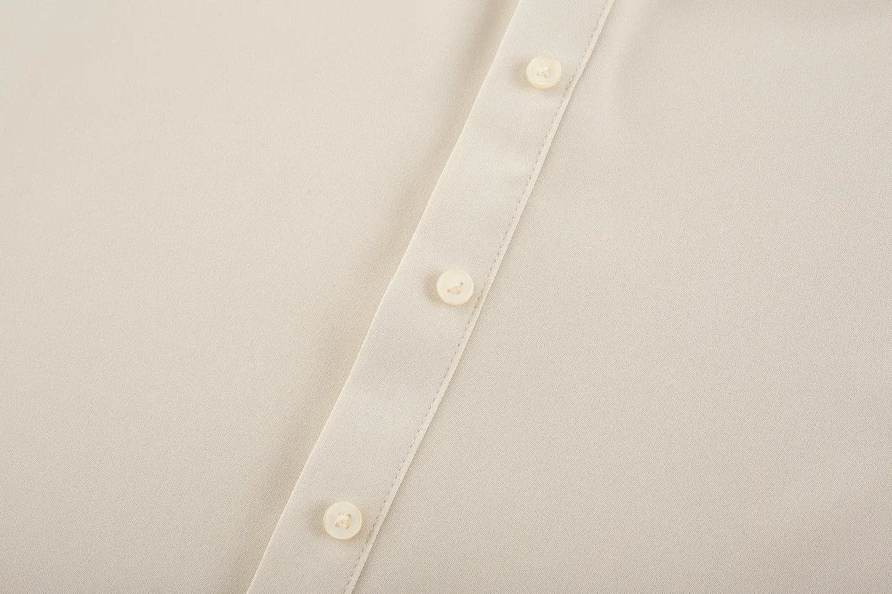 Satin Crepe Stand Collar Blouse