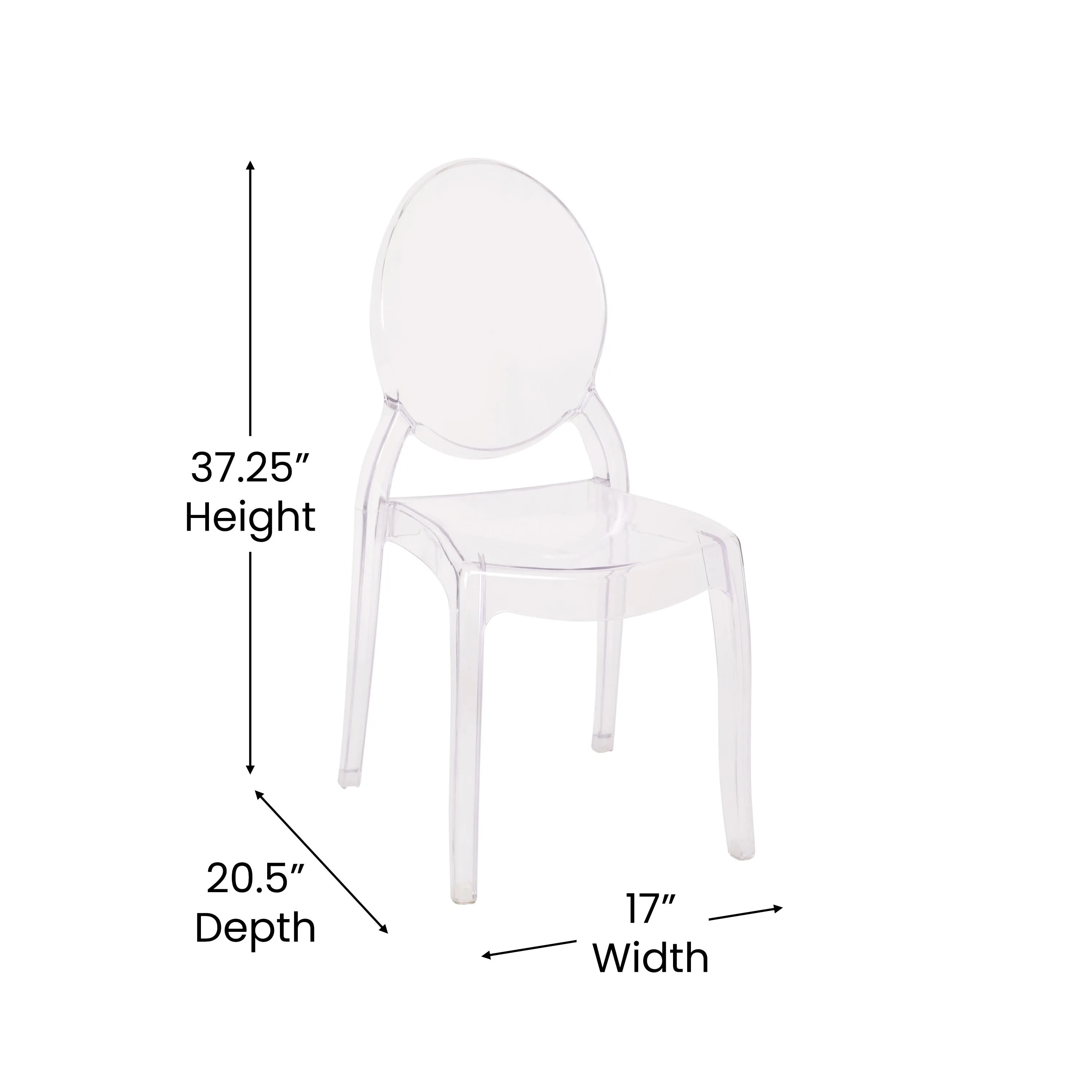 Set of 4 Extra Wide Resin 700 LB. Weight Capacity Banquet and Event Ghost Chairs for Indoor/Outdoor Use
