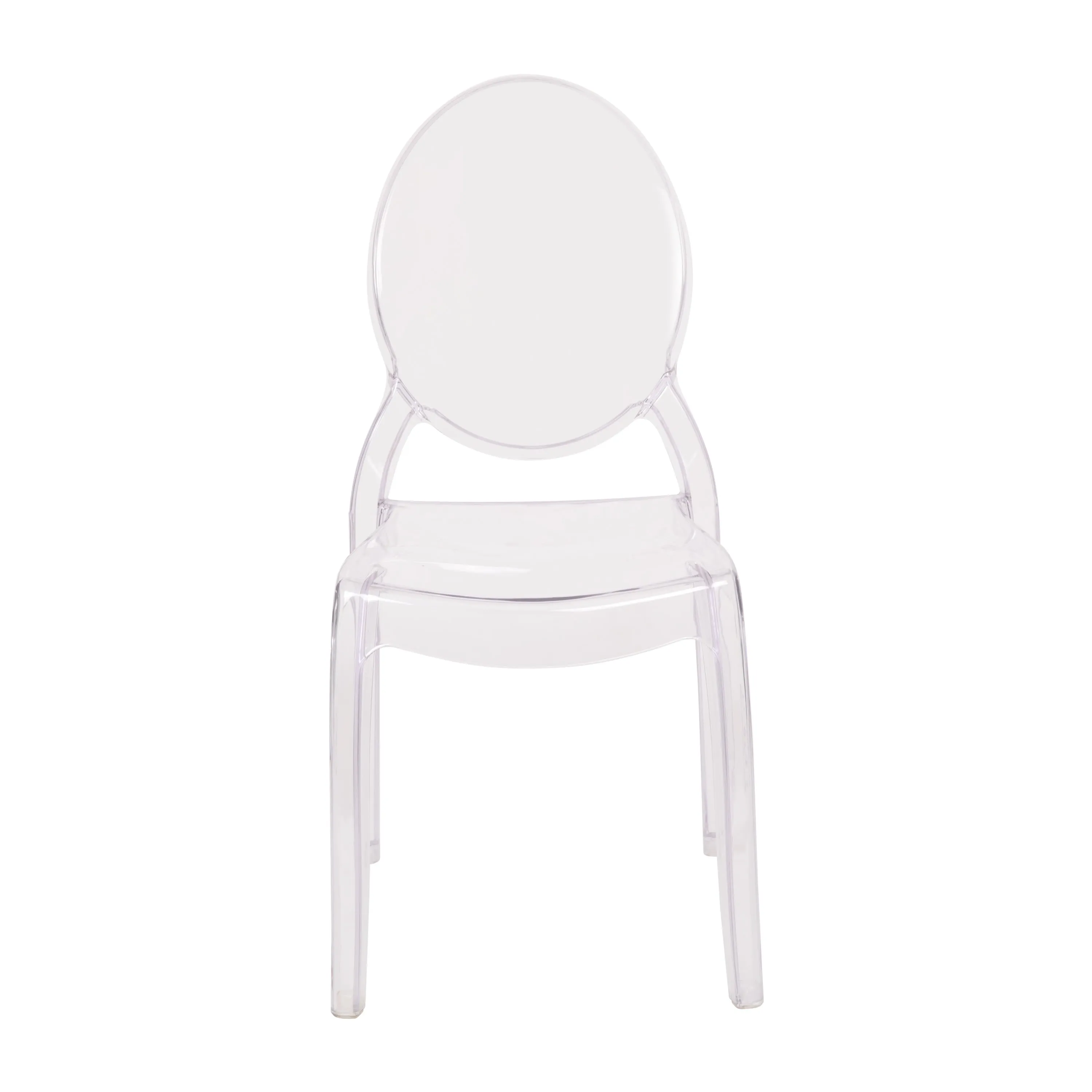 Set of 4 Extra Wide Resin 700 LB. Weight Capacity Banquet and Event Ghost Chairs for Indoor/Outdoor Use