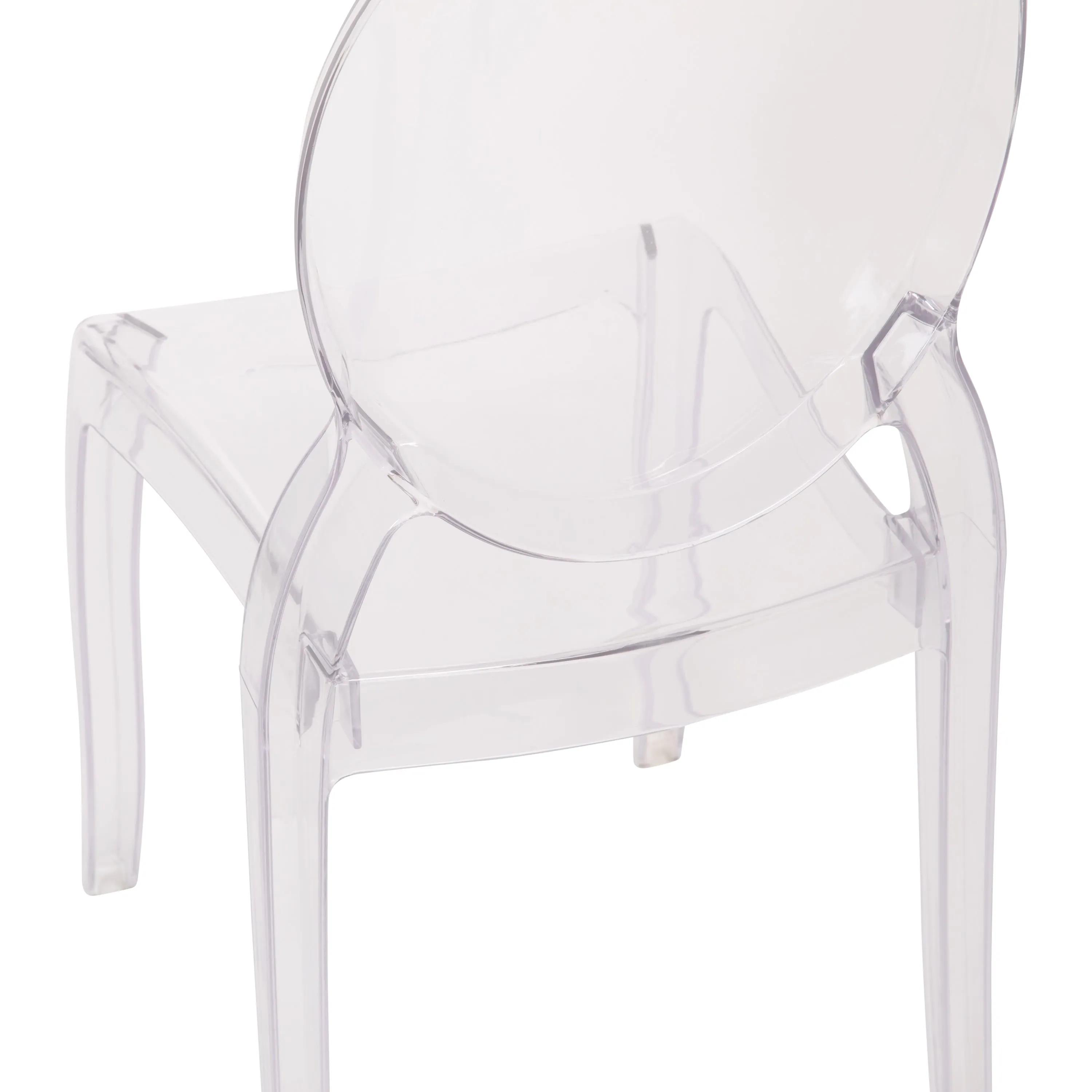 Set of 4 Extra Wide Resin 700 LB. Weight Capacity Banquet and Event Ghost Chairs for Indoor/Outdoor Use