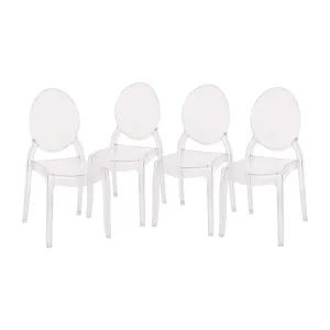 Set of 4 Extra Wide Resin 700 LB. Weight Capacity Banquet and Event Ghost Chairs for Indoor/Outdoor Use