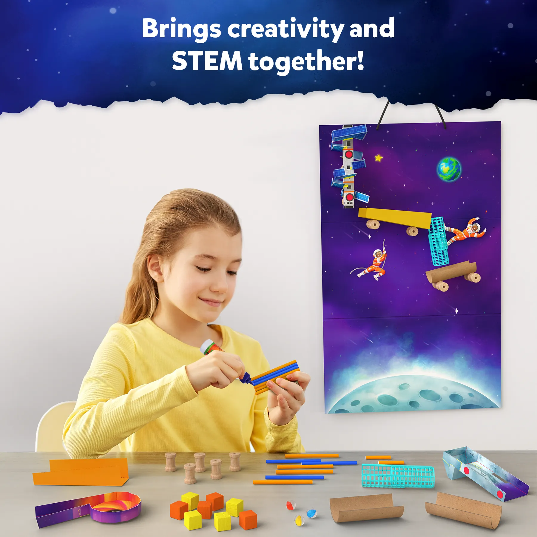 Skillmatics Craft Kit - Marble Run Space, DIY Activity, STEM Toy, Learning Resource, Educational Toys for Boys & Girls, Gifts for Ages 8, 9, 10, 11, 12, 13, 50  Pieces