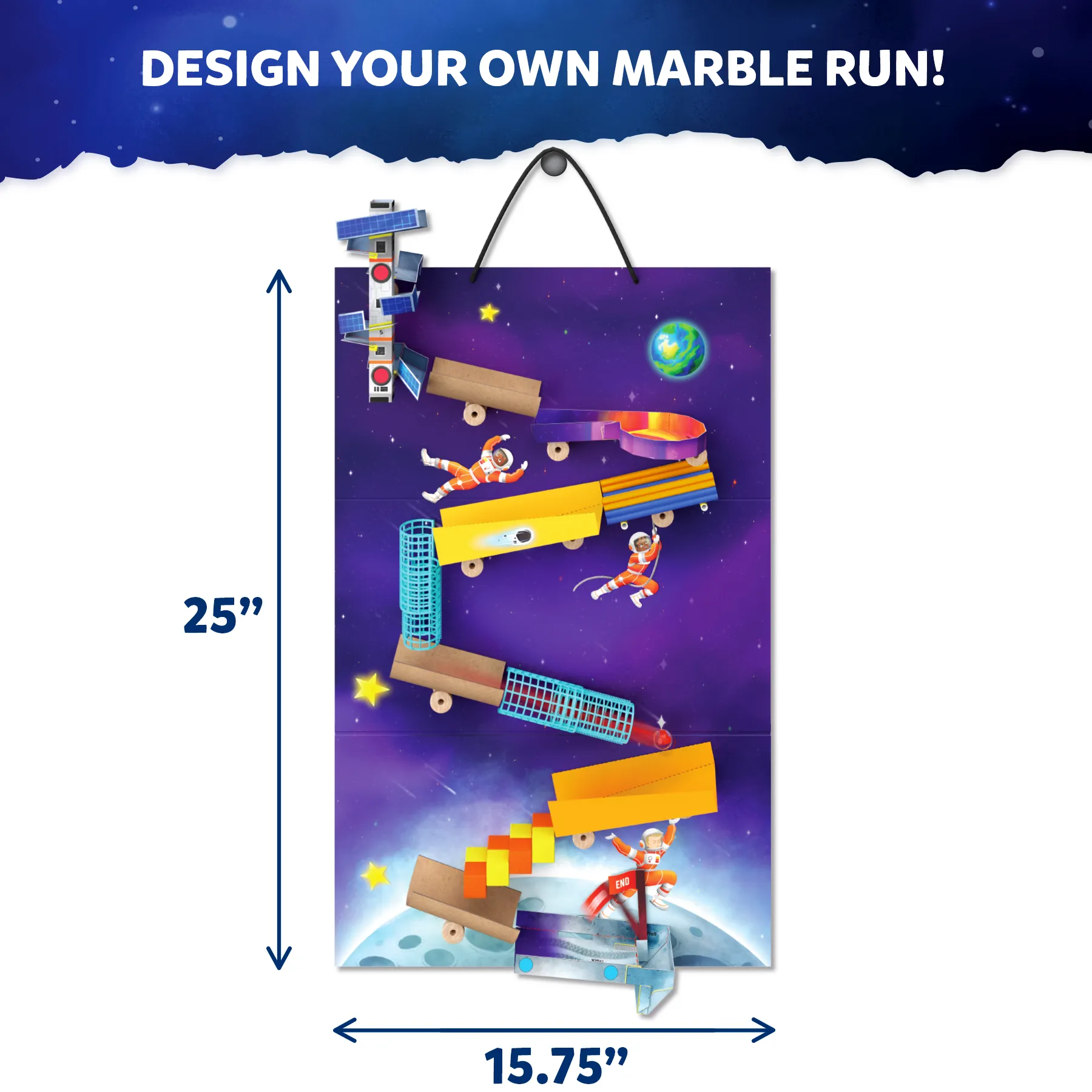 Skillmatics Craft Kit - Marble Run Space, DIY Activity, STEM Toy, Learning Resource, Educational Toys for Boys & Girls, Gifts for Ages 8, 9, 10, 11, 12, 13, 50  Pieces