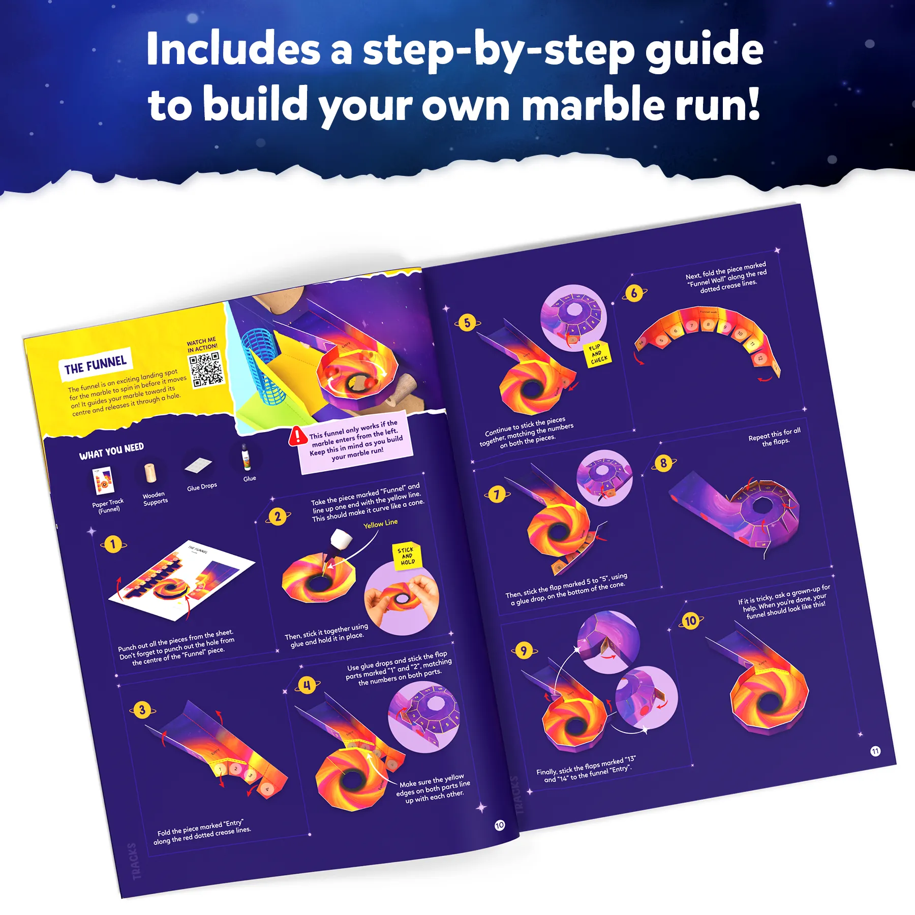 Skillmatics Craft Kit - Marble Run Space, DIY Activity, STEM Toy, Learning Resource, Educational Toys for Boys & Girls, Gifts for Ages 8, 9, 10, 11, 12, 13, 50  Pieces