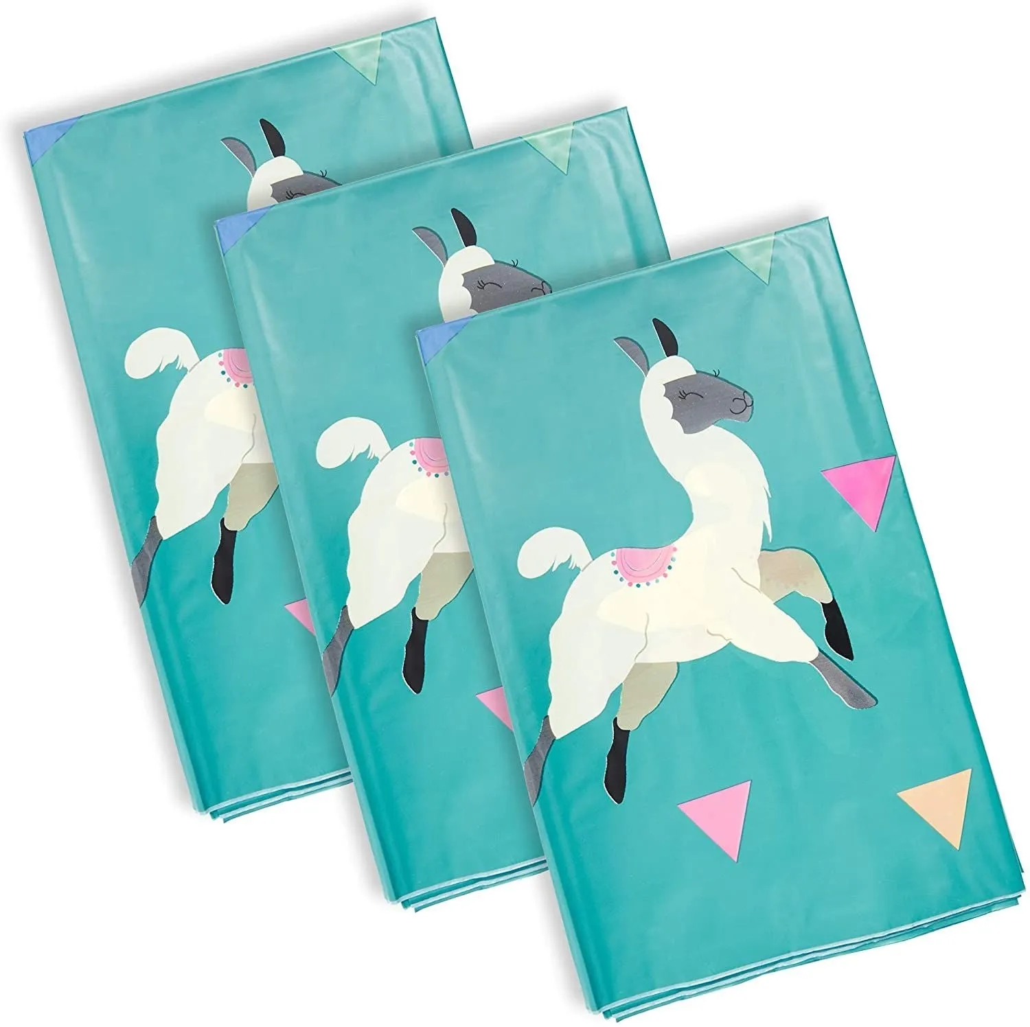 Sparkle and Bash Llama Party Plastic Table Cloth Cover (3 Pack)