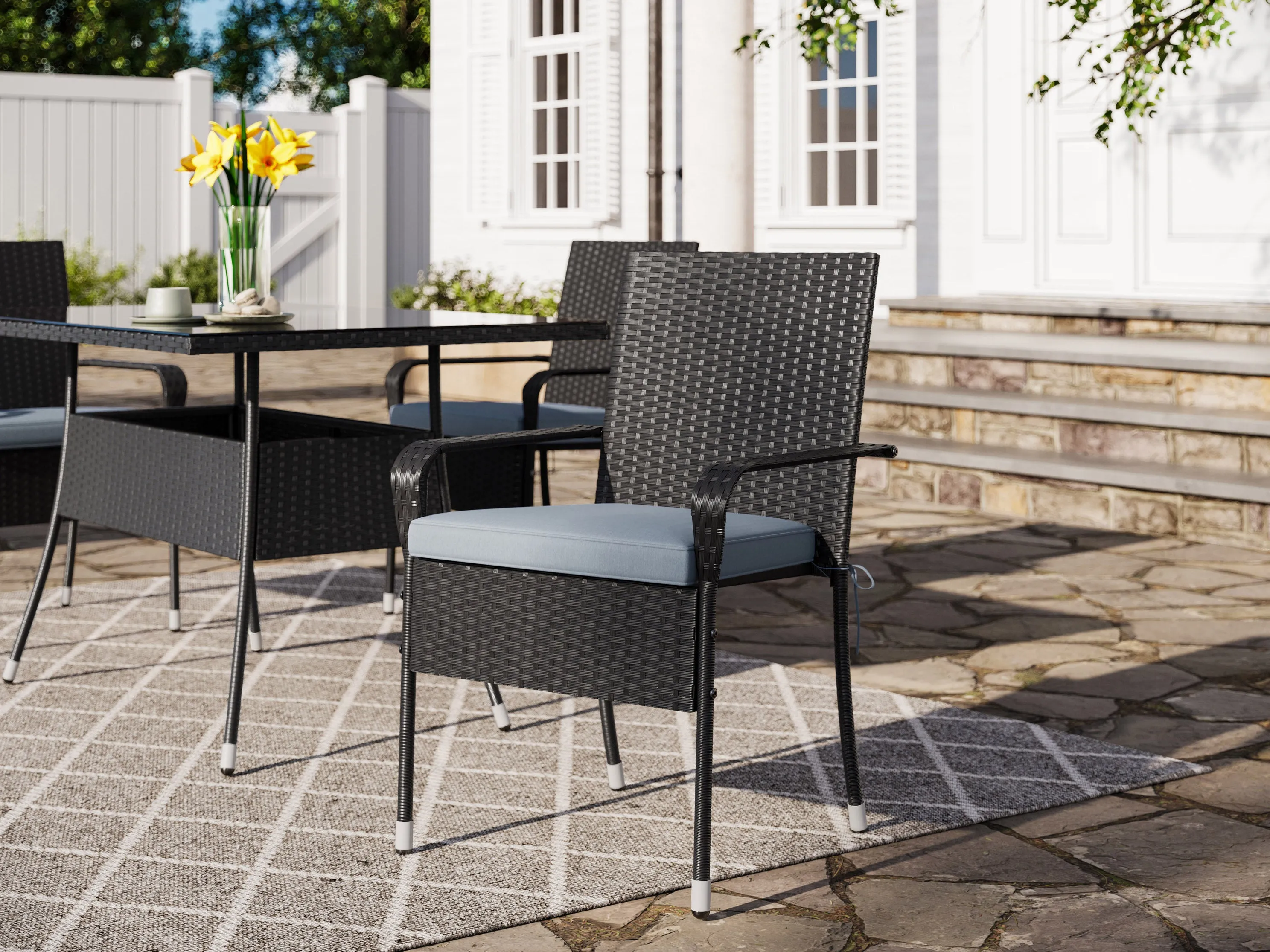 Stackable Patio Chairs, Set of 2