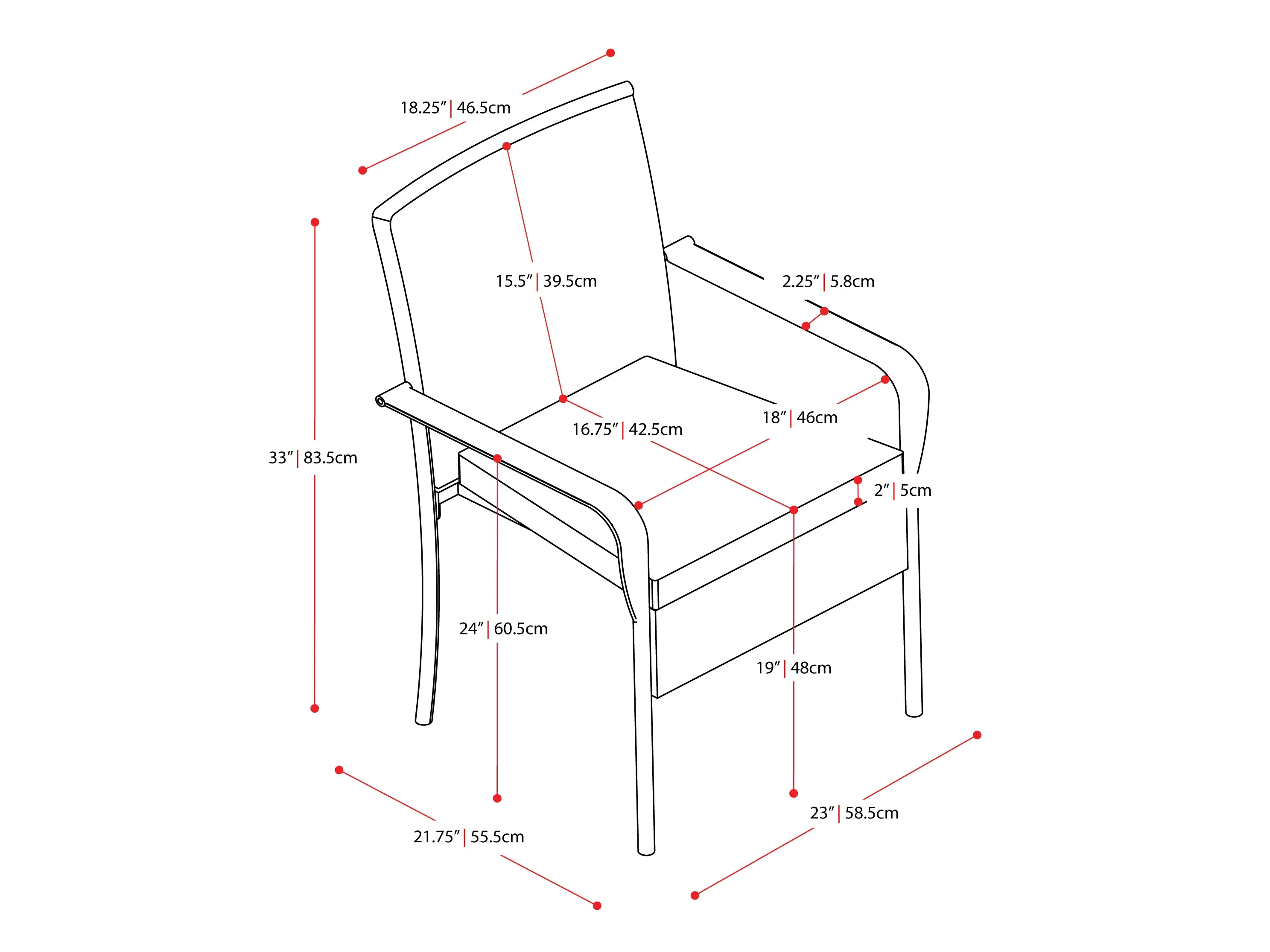 Stackable Patio Chairs, Set of 2