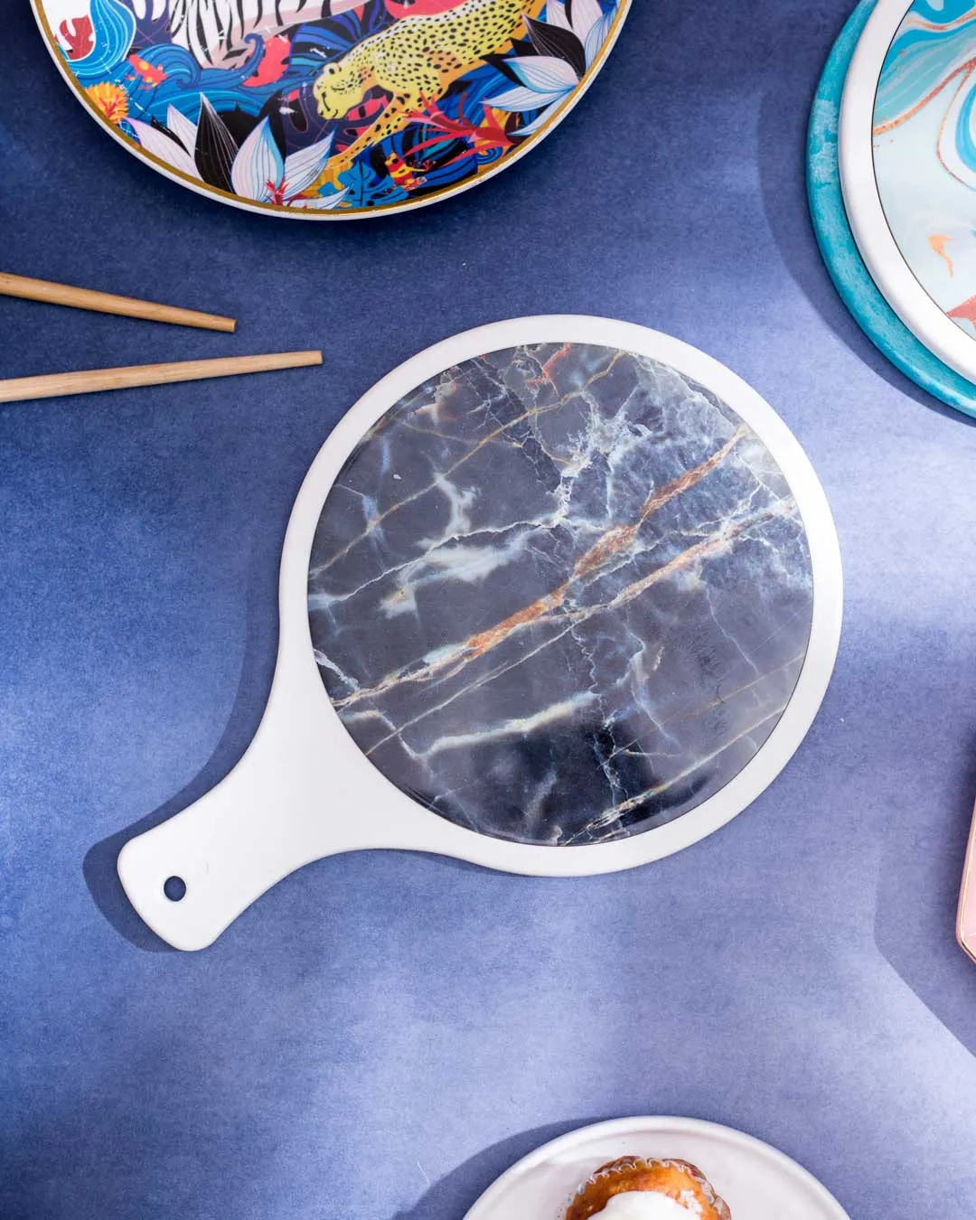 'Stone Serenity' Marbleized Trivet - Black
