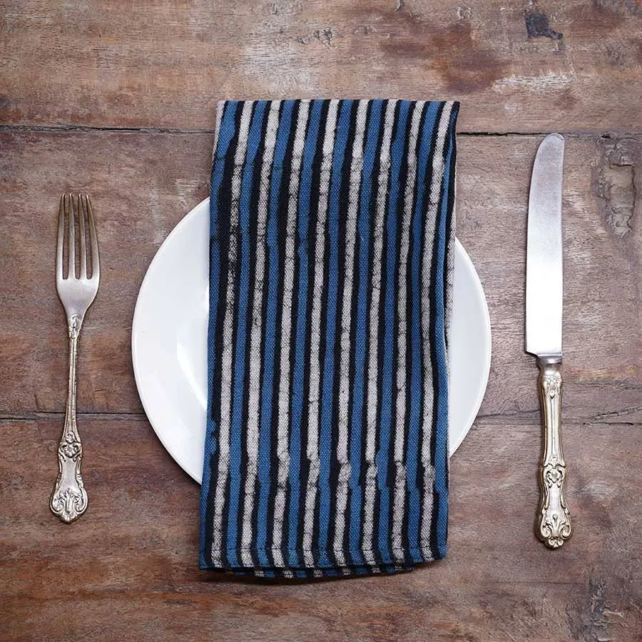 Stripe Table Napkin Linens - Set/4