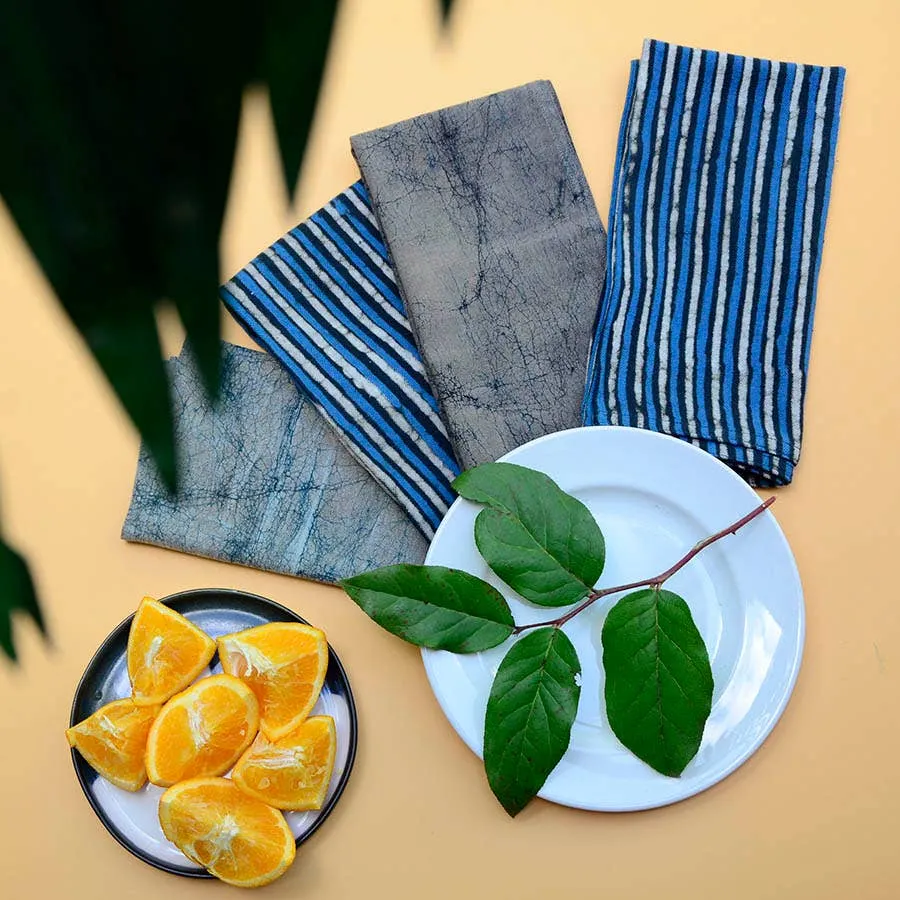 Stripe Table Napkin Linens - Set/4