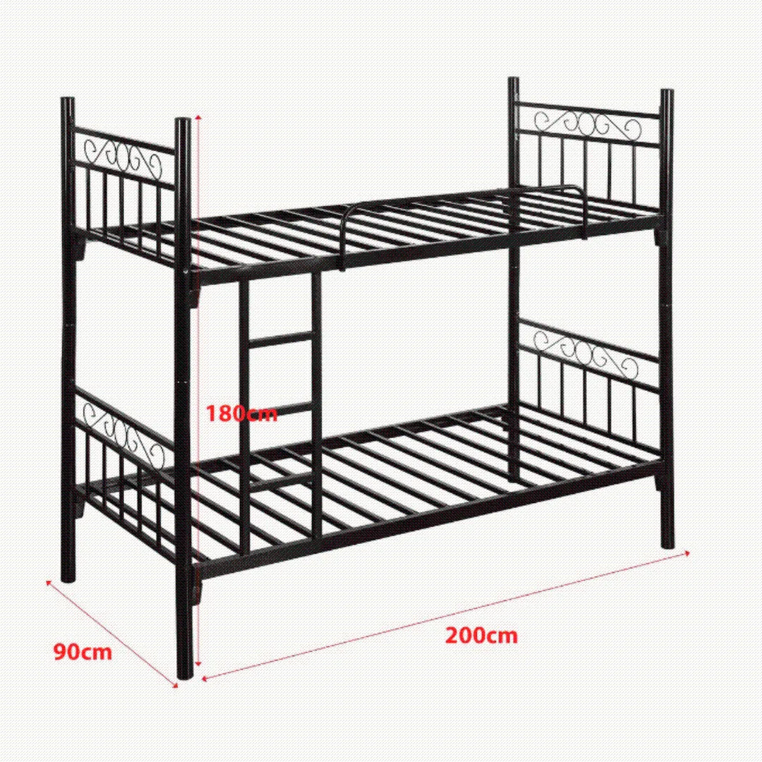 Sturdy Twin-Over-Twin Metal Bunk Bed Frame - Space-Saving Design BD-C03