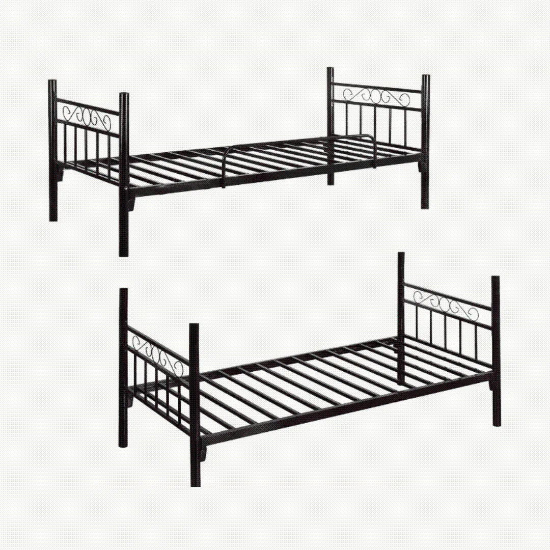 Sturdy Twin-Over-Twin Metal Bunk Bed Frame - Space-Saving Design BD-C03