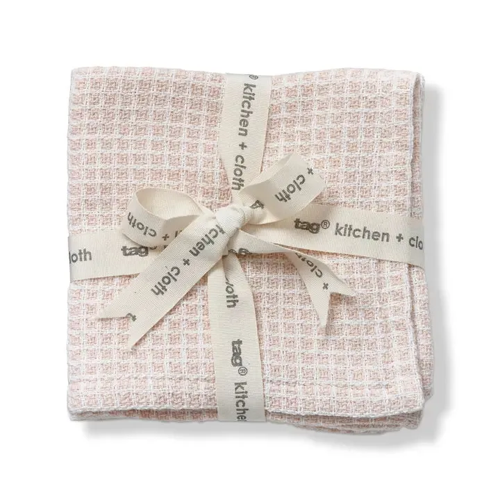 Textured Check Dishcloth Set Of 2 - 2 Colors