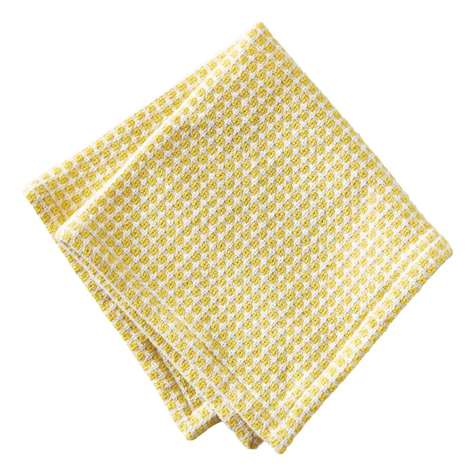 Textured Check Dishcloth Set Of 2 - Yellow
