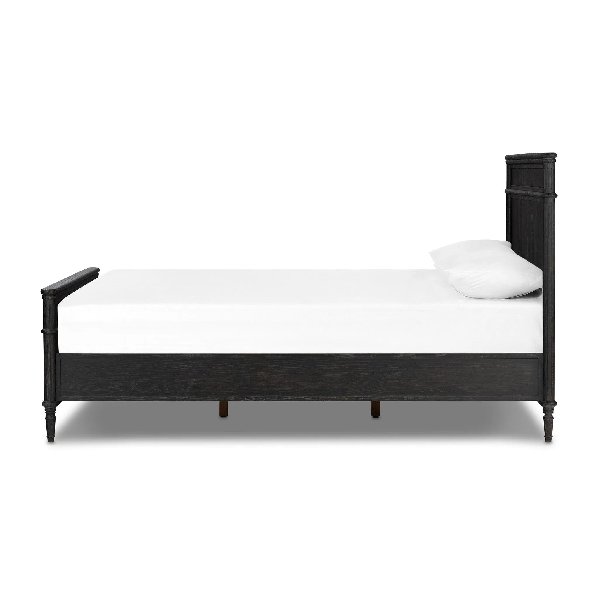 Distressed Black Toulouse-Style Bed