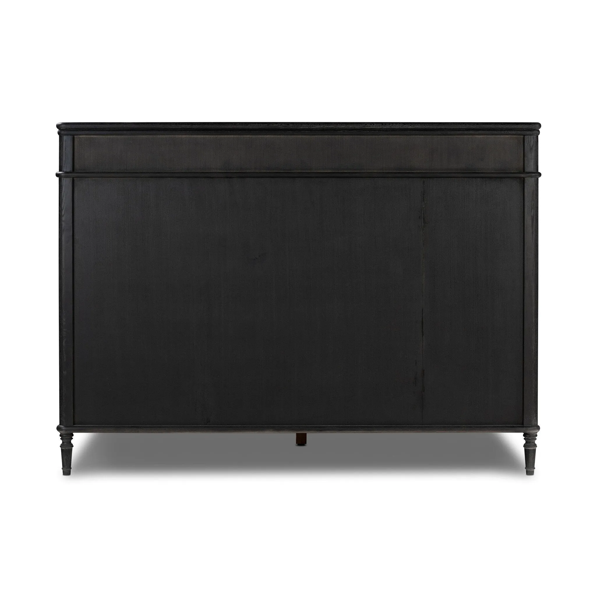 Distressed Black Toulouse-Style Bed