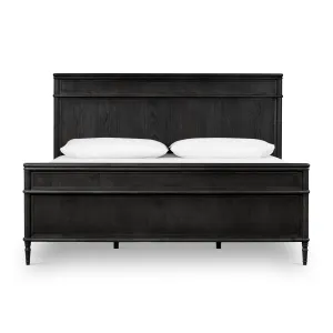 Distressed Black Toulouse-Style Bed