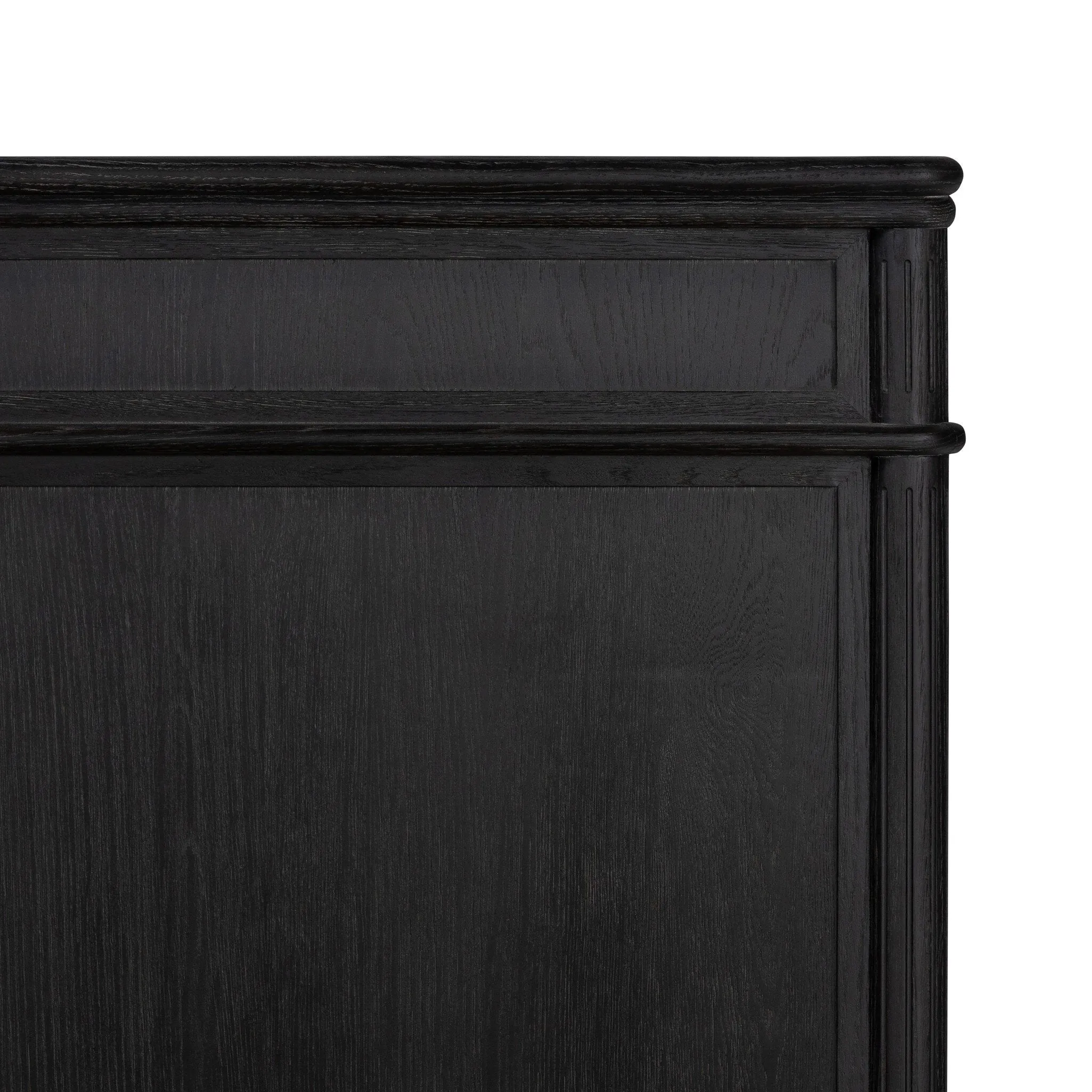Distressed Black Toulouse-Style Bed