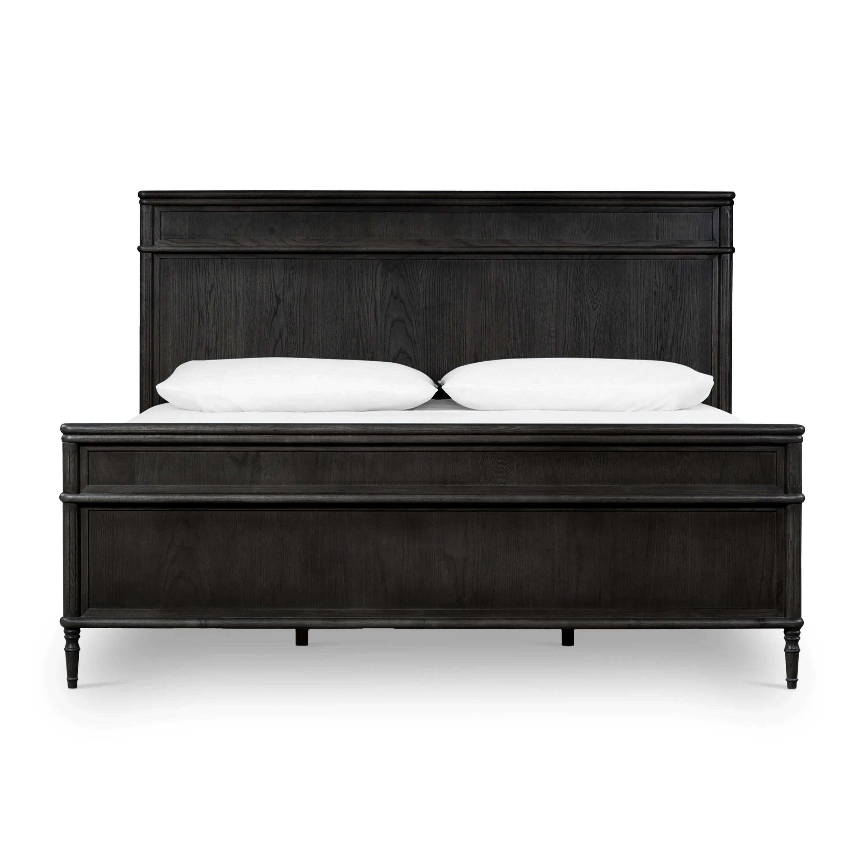 Distressed Black Toulouse-Style Bed