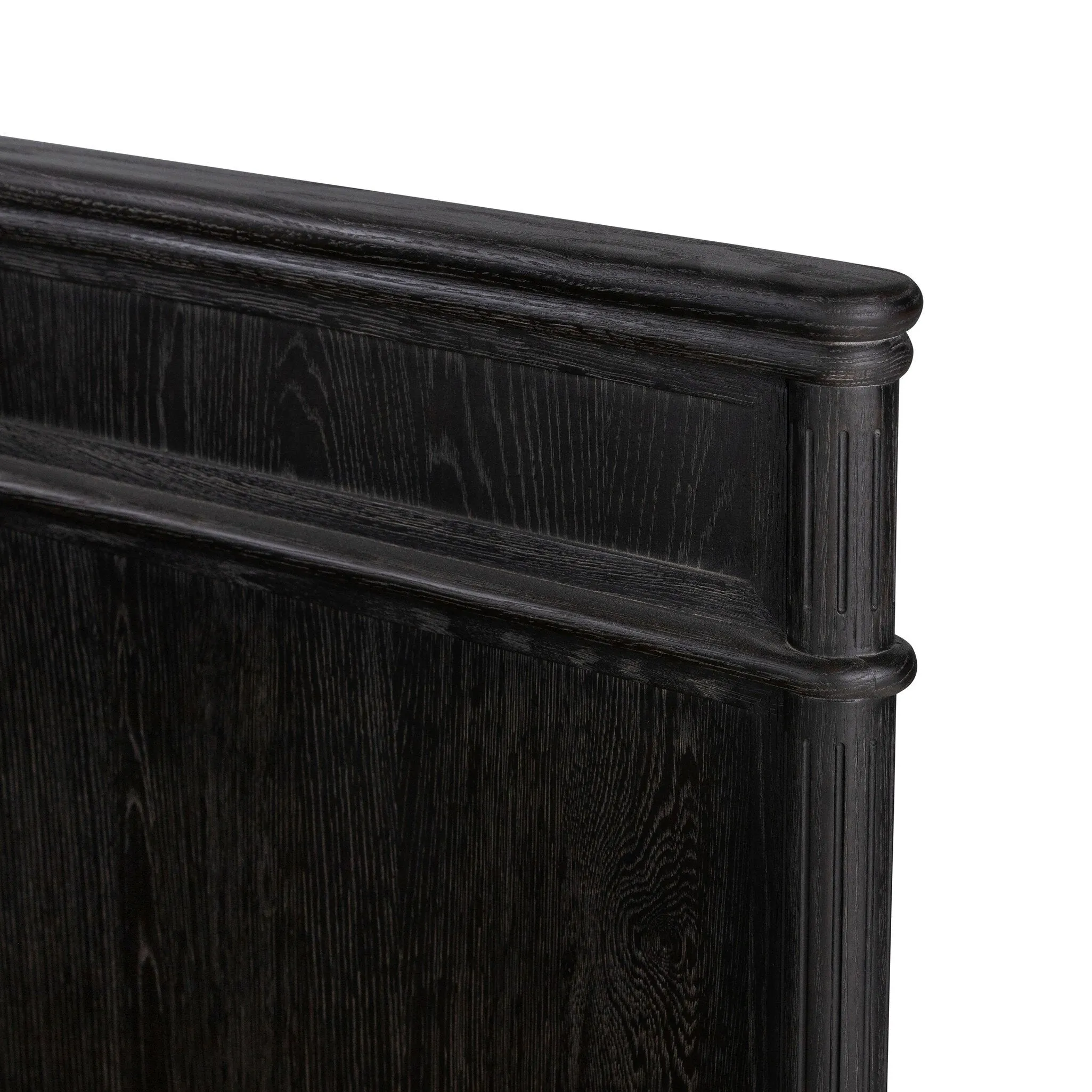 Distressed Black Toulouse-Style Bed